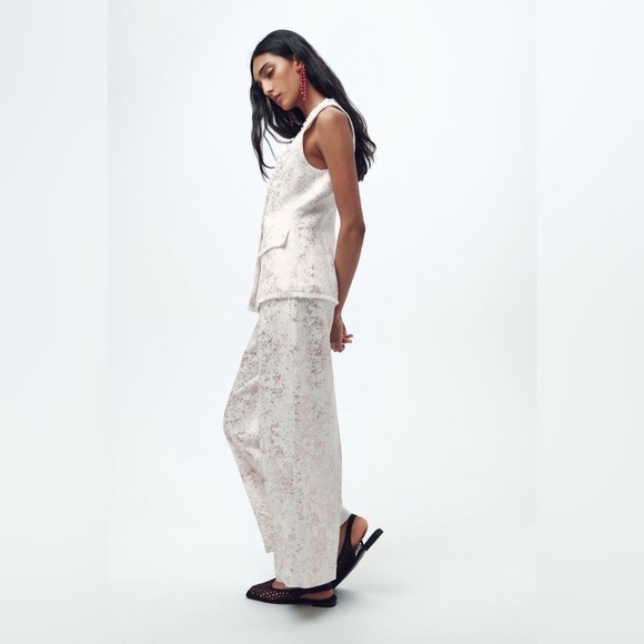 ZARA METALLIC EFFECT 2Pcs Vest and Culottes set - Picture 3 of 15
